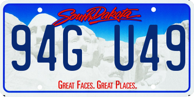 SD license plate 94GU49