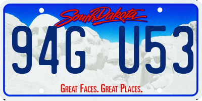 SD license plate 94GU53
