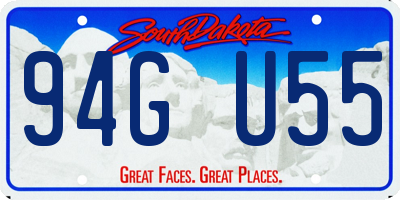 SD license plate 94GU55
