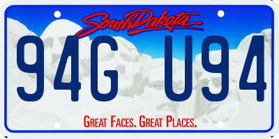 SD license plate 94GU94