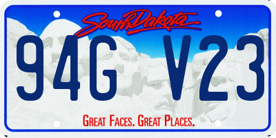 SD license plate 94GV23