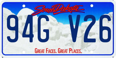 SD license plate 94GV26
