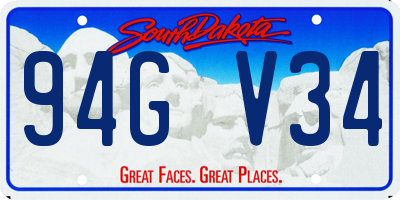 SD license plate 94GV34
