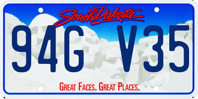 SD license plate 94GV35
