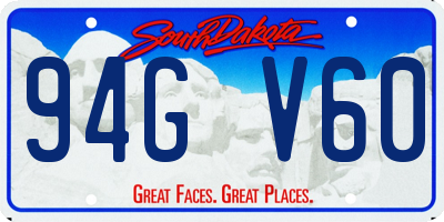 SD license plate 94GV60