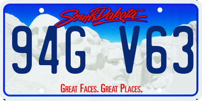 SD license plate 94GV63