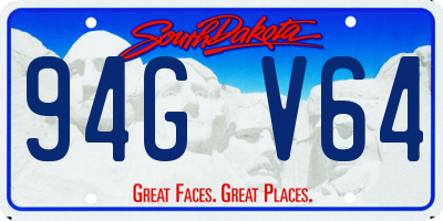 SD license plate 94GV64