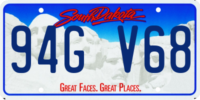 SD license plate 94GV68