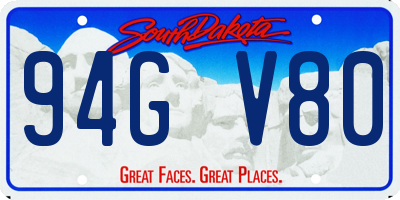 SD license plate 94GV80