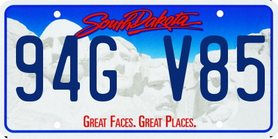 SD license plate 94GV85