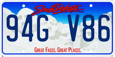 SD license plate 94GV86