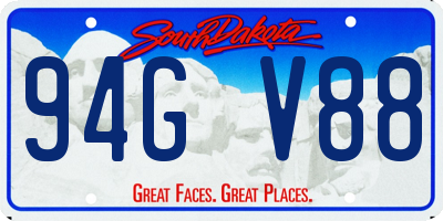 SD license plate 94GV88