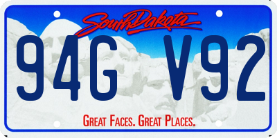 SD license plate 94GV92