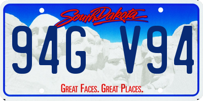 SD license plate 94GV94