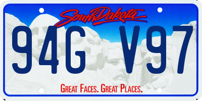 SD license plate 94GV97