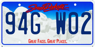 SD license plate 94GW02