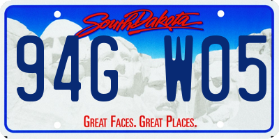 SD license plate 94GW05
