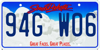 SD license plate 94GW06