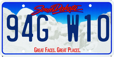 SD license plate 94GW10