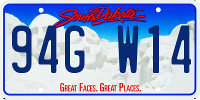 SD license plate 94GW14