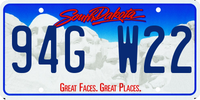 SD license plate 94GW22