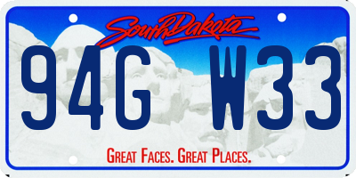 SD license plate 94GW33