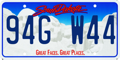 SD license plate 94GW44