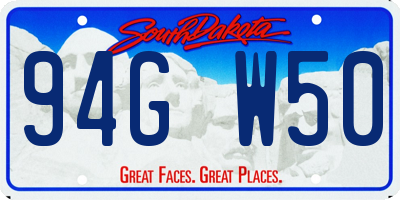 SD license plate 94GW50