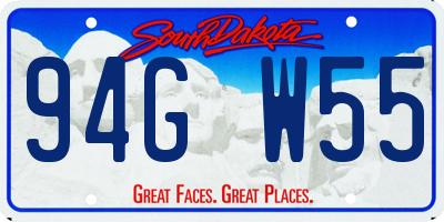 SD license plate 94GW55