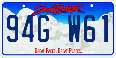 SD license plate 94GW61