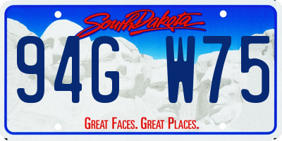 SD license plate 94GW75