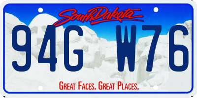 SD license plate 94GW76