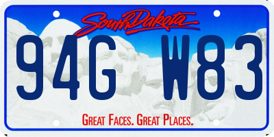SD license plate 94GW83