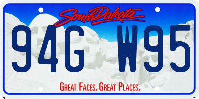 SD license plate 94GW95