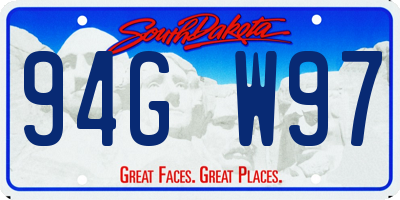 SD license plate 94GW97