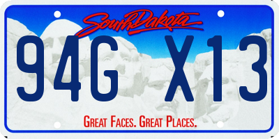 SD license plate 94GX13