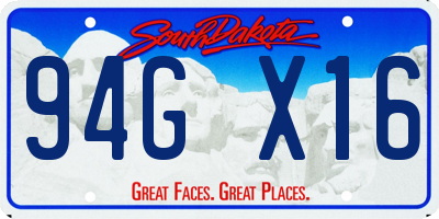 SD license plate 94GX16