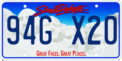 SD license plate 94GX20
