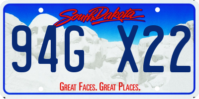 SD license plate 94GX22