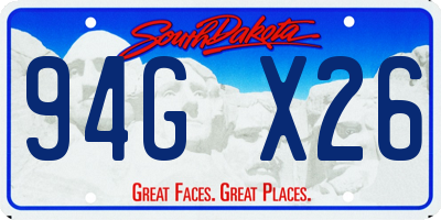 SD license plate 94GX26