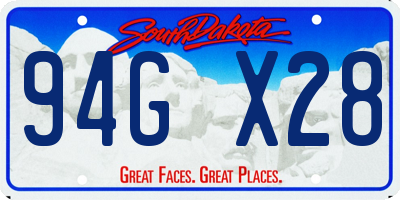 SD license plate 94GX28