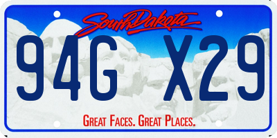 SD license plate 94GX29