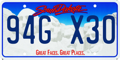 SD license plate 94GX30