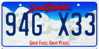 SD license plate 94GX33