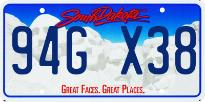 SD license plate 94GX38