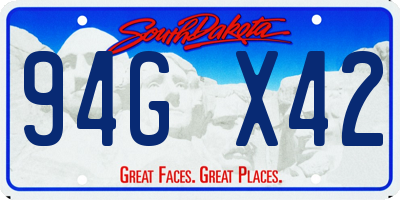 SD license plate 94GX42