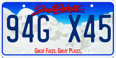 SD license plate 94GX45