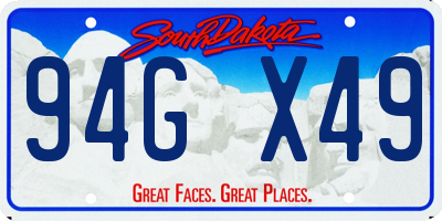 SD license plate 94GX49