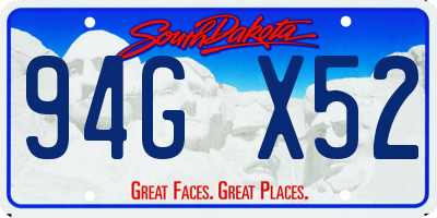 SD license plate 94GX52