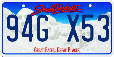 SD license plate 94GX53